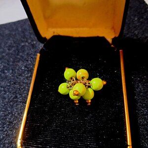 1960's Vintage Braded Cluster Green & Gold Cocktail Ring
